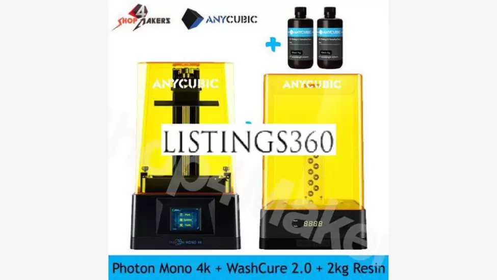 6,999 Dhs Anycubic Photon Mono 4K Wash and Cure 2kgs Résine
